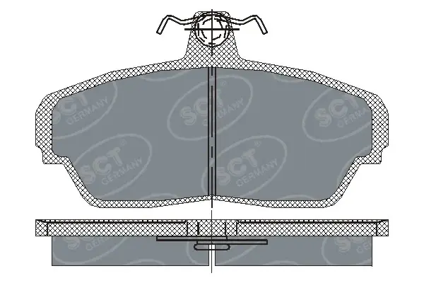Гальмівні колодки передні BRAKE PADS (ГАЗ 3302, Газель, Соболь) (3302-3501800) (3302-3501170) SCT SP 187 PR (фото 1)