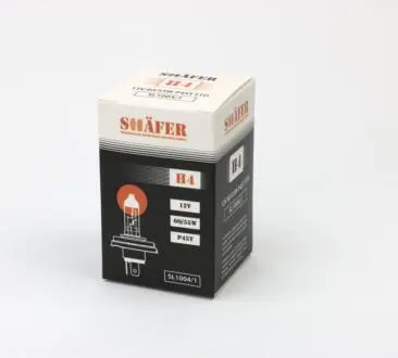 Лампа галогенова H4 12V 60/55W P45T (картонна упаковка 1шт) SHAFER SL10041