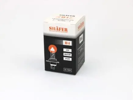 Лампа галогенова H4 12V 60/55W P43T  (картонна упаковка 1шт) SHAFER SL1004