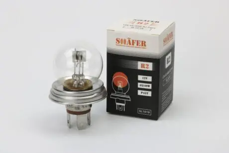 Лампа галогенова R2 12V 45/40W P45T (картонна упаковка 1шт) SHAFER SL1019