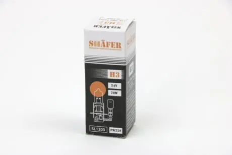Лампа галогенова H3 24V 70W PK22S (картонна упаковка 1шт) SHAFER SL1203
