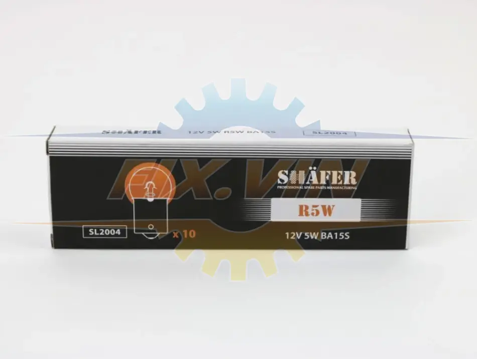 Лампа розжарювання 12V 5W R5W BA15S (картонна упаковка по 10шт) SHAFER SL2004 (фото 1)