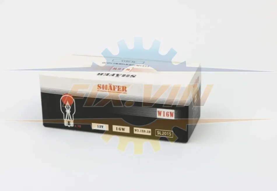 Лампа розжарювання 12V 16W W16W W2.1×9.5D (картонна упаковка по 10шт) SHAFER SL2015 (фото 1)