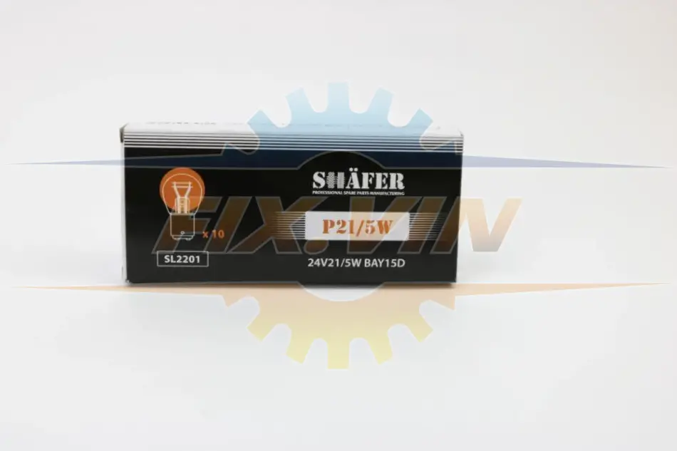 Лампа розжарювання 24V21/5W P21/5W BAY15D (картонна упаковка по 10шт) SHAFER SL2201 (фото 1)