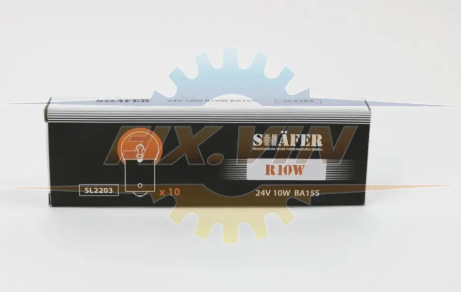 Лампа накалювання 24V 10W R10W BA15S (картонна упаковка по 10шт) SHAFER SL2203 (фото 1)