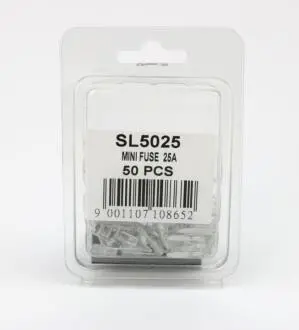 Запобіжник Mini 25A (пластикова упаковка по 50шт) SHAFER SL5025