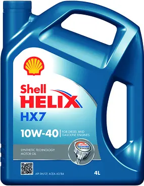 Мастило двигуна Shell Helix HX7 10W40 4L (API SN/CFACAE A3/B3/B4 MB229.3 VW502 00/505 00 RN0700, RN0710 FIAT 9.55535-G2) SHELL 550040289 (фото 1)