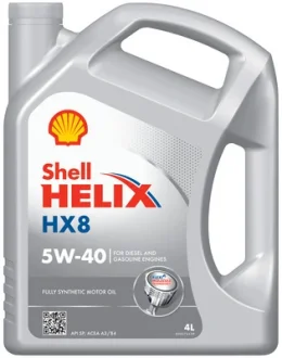 Олива моторна Helix HX8 SAE 5W-40 (Каністра 4л) Повністю синтетична моторна олива - безкомпромісна потужність, очищення та захист. Допомагає продовжити термін служби двигуна, захищаючи його від зносу навіть у найскладніших умовах експлуатац SHELL 550070336