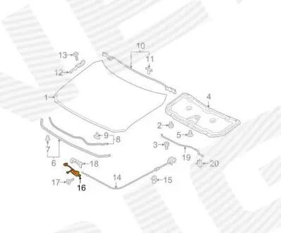 Замок капоту Signeda PMZ22060B