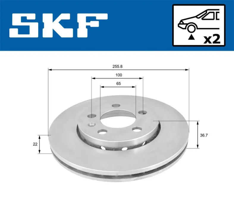 Комплект гальмівних дисків SKF VKBD 80003 V2 (фото 1)