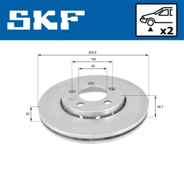 Комплект гальмівних дисків SKF VKBD 80003 V2