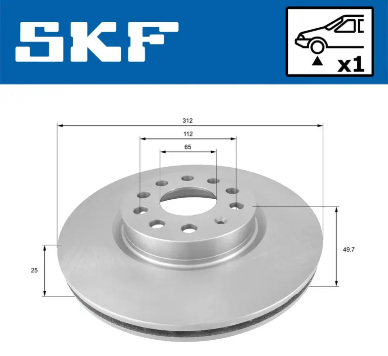 VKBD80006V1 Гальмівний диск SKF VKBD 80006 V1 (фото 1)