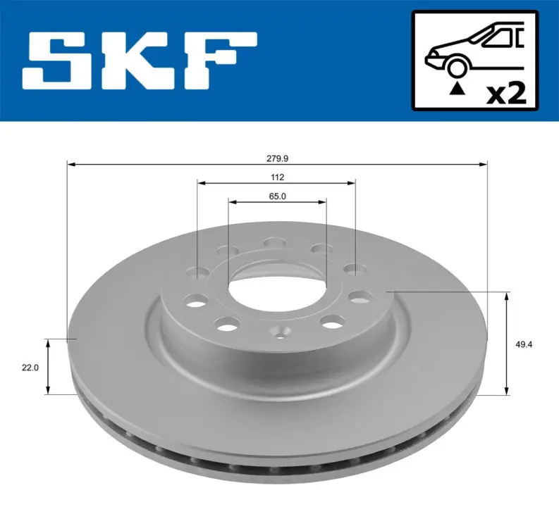 VKBD80012V2 Гальмівний диск SKF VKBD 80012 V2 (фото 1)