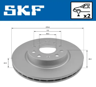 VKBD80012V2 Гальмівний диск SKF VKBD 80012 V2