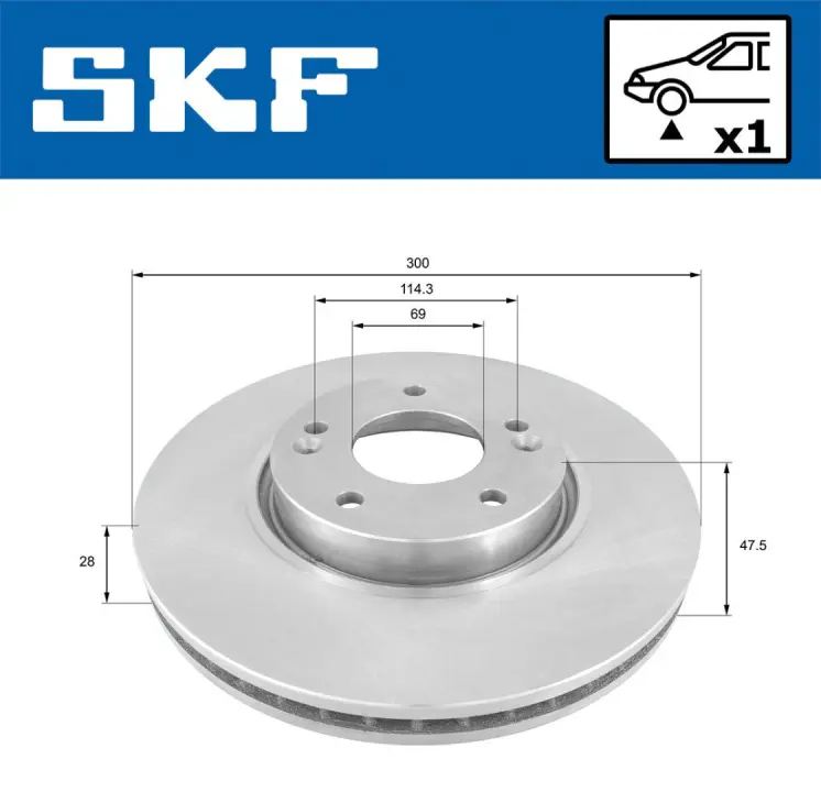 VKBD80019V1 Гальмівний диск SKF VKBD 80019 V1 (фото 1)
