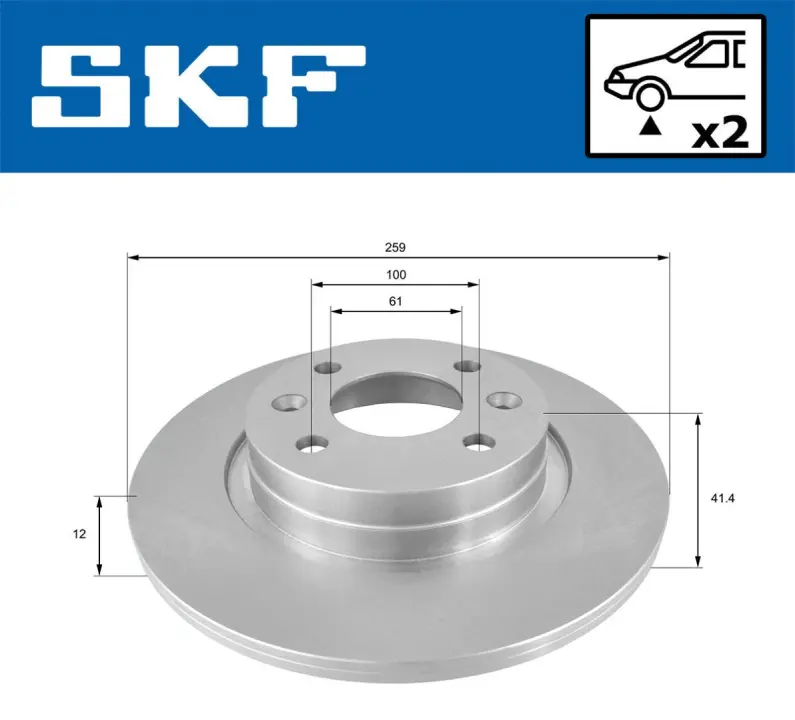 VKBD80025S2 Гальмівний диск SKF VKBD 80025 S2 (фото 1)