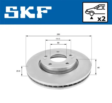 VKBD80029V2 Гальмівний диск SKF VKBD 80029 V2