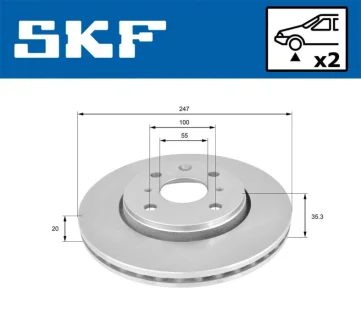 VKBD80043V2 Гальмівний диск SKF VKBD 80043 V2