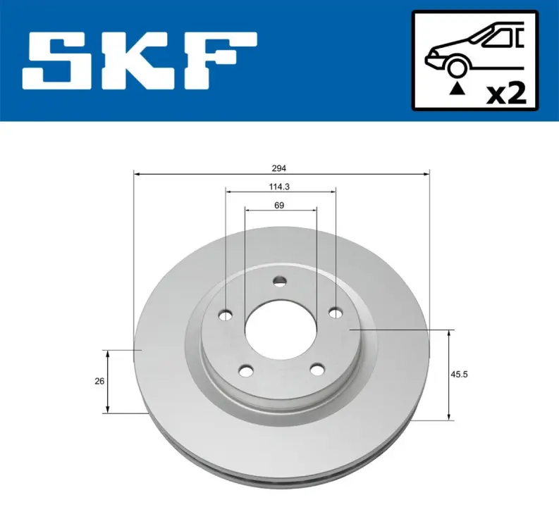 VKBD80054V2 Гальмівний диск SKF VKBD 80054 V2 (фото 1)