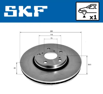 VKBD80077V1 Гальмівний диск SKF VKBD 80077 V1