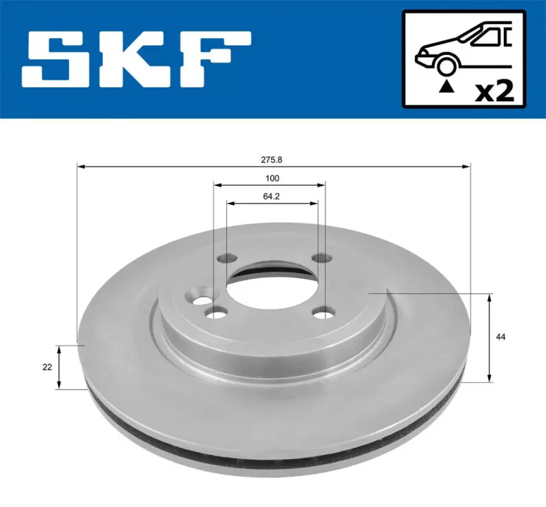 VKBD80130V2 Гальмівний диск SKF VKBD 80130 V2 (фото 1)