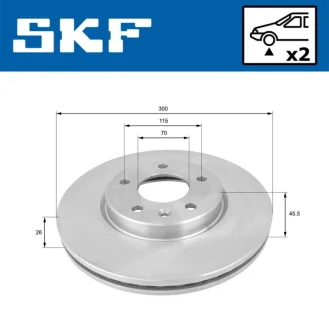 CHEVROLET диск гальм. передн.Cruze 1.6 09-, OPEL Astra j SKF VKBD80194V2