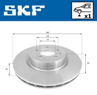 Комплект гальмівних дисків SKF VKBD80219V1