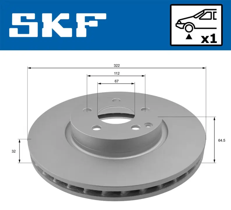 Комплект гальмівних дисків SKF VKBD80257V1 (фото 1)