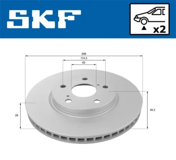 Диск гальмівний передн.Lexus IS 05- SKF VKBD80353V2