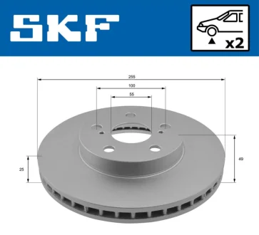 TOYOTA диск гальм. передній Prius 1,8Hybrid SKF VKBD80383V2