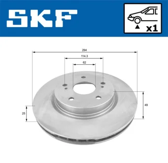 SUZUKI диск гальмівний передн.Grand Vitara 05- SKF VKBD80414V1