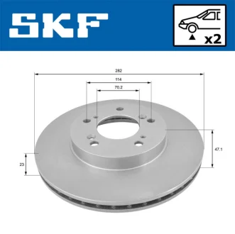 HONDA диск гальмівний передній CRV 97- 282 23 21 SKF VKBD80429V2