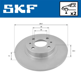 FIAT гальмівний диск Brava/Marea/Punto /LANCIA SKF VKBD80434S2