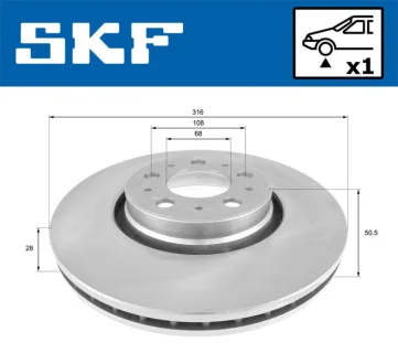 VKBD80522V1 Гальмівний диск SKF VKBD 80522 V1