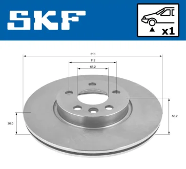 Комплект гальмівних дисків SKF VKBD80557V1