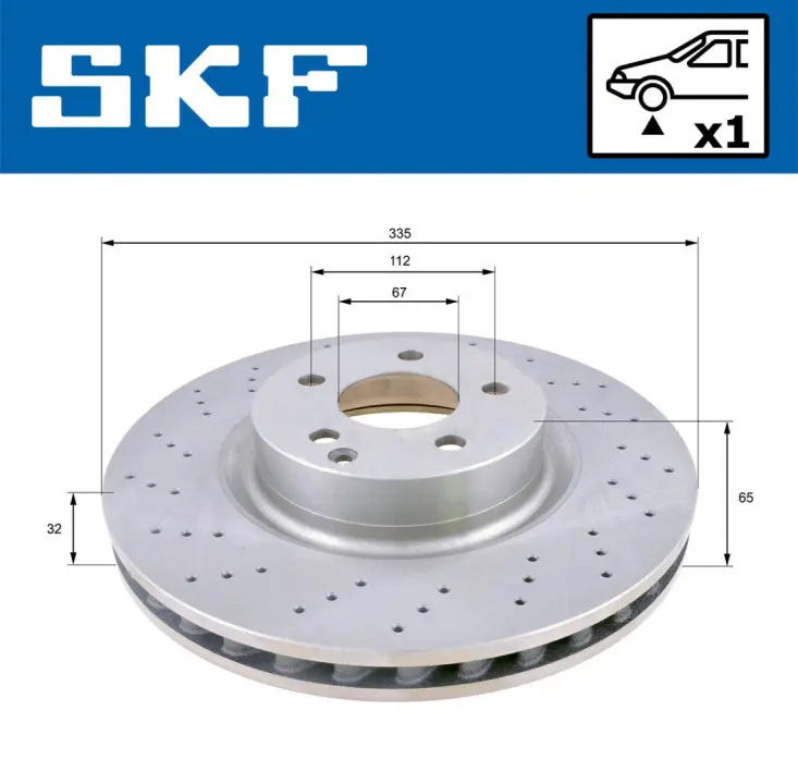 DB гальмівний диск передн. W221 05- SKF VKBD80559V1 (фото 1)