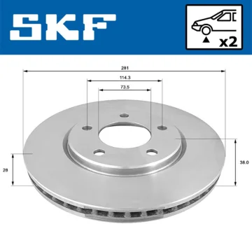 CHRYSLER гальмівний диск передн. VOYAGER III - SKF VKBD80594V2