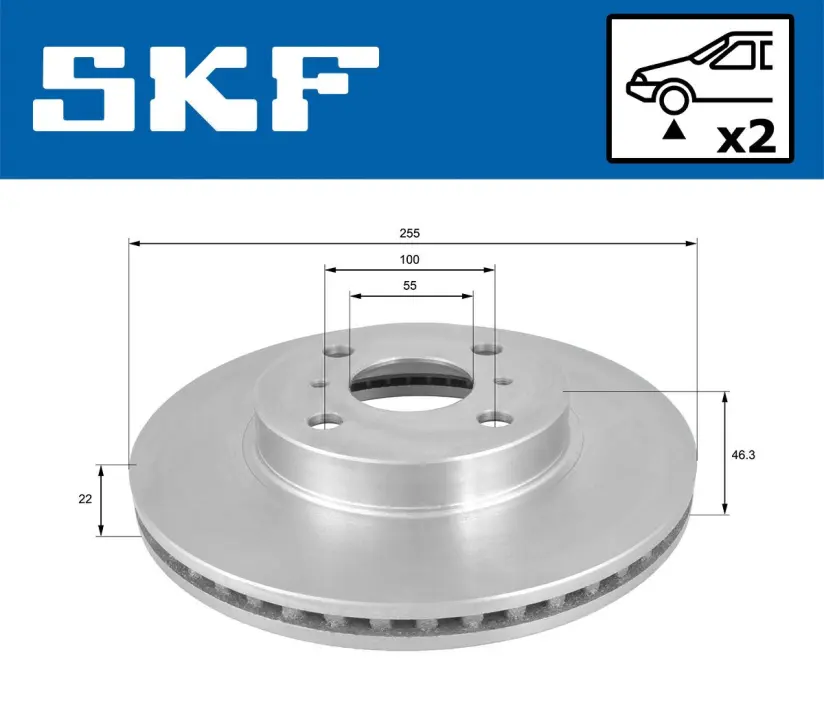 TOYOTA гальмівний диск передній Yaris 06- SKF VKBD80617V2 (фото 1)