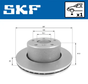 LAND ROVER диск гальмівний Discovery 99-04 SKF VKBD80646V1
