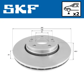 RENAULT диск гальмівний передн. Laguna 01- SKF VKBD80679V2