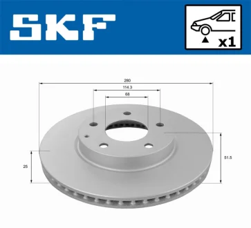 VKBD80739V1 Гальмівний диск SKF VKBD 80739 V1