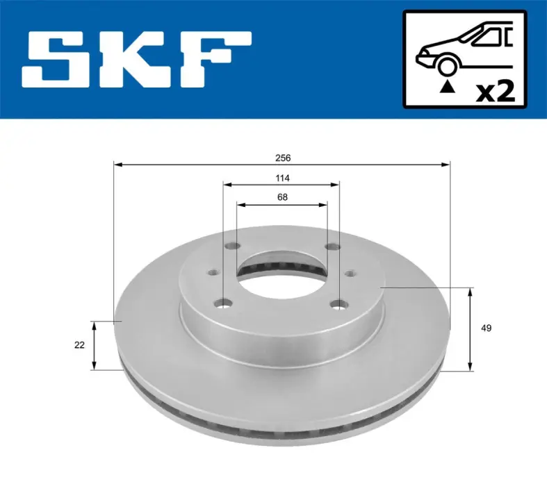 NISSAN гальмівний диск передн.(вентил.) Primera 90-, Almera 00- SKF VKBD80828V2 (фото 1)