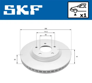 NISSAN диск гальмівний передн.X-Trail,Qashqai SKF VKBD80936V1