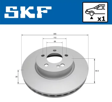 Комплект гальмівних дисків SKF VKBD81113V1