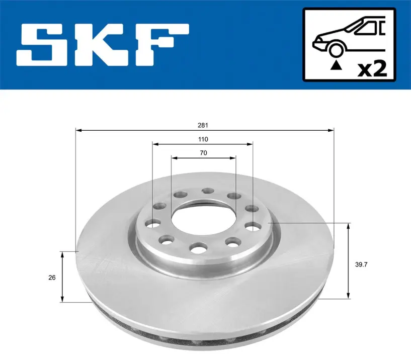 VKBD81130V2 Гальмівний диск SKF VKBD 81130 V2 (фото 1)