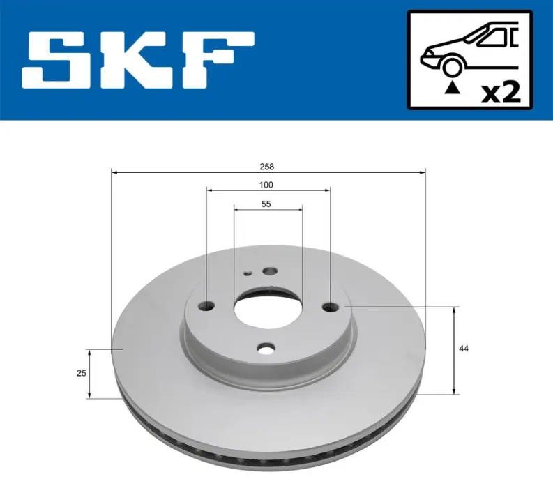 Диск гальм. передн. MAZDA 2 14- SKF VKBD81134V2 (фото 1)