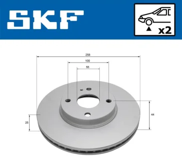 Диск гальм. передн. MAZDA 2 14- SKF VKBD81134V2