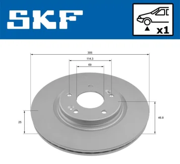 HYUNDAI диск гальмівний передн. i30 17-, Tucson 15- SKF VKBD81296V1