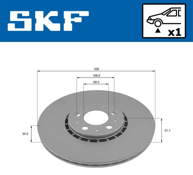 Комплект гальмівних дисків SKF VKBD81329V1 (фото 1)