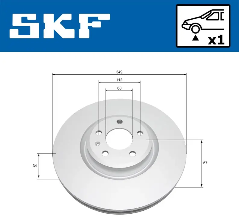 AUDI диск гальм. передн. Q5 (FYB, FYG) 2.0 TFSI quattro 17-20 SKF VKBD81330V1 (фото 1)